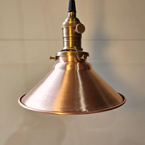 Industrial Pendant Farmhouse Light - Copper Shade - Picture 3 of 4